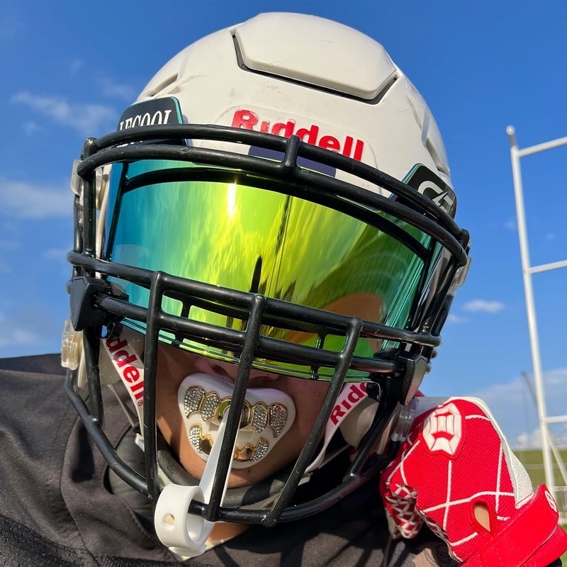 LeCool Football Mouth Guard with Connected Strap- 3D Beast Chrome Adult and Youth Mouth Guard-Mouth Piece for Sports for Maximum Air Flow and Teeth Protection - Image 4